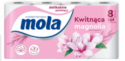 Papier toaletowy Mola Wytrzymała Kwiat Magnolii (8 rolek)