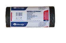 Worki na śmieci MERIDA ECONOMY, 44 x 50 cm, 20 l, rolka 50 szt., CZARNE, HDPE (W11)