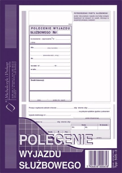Druk Polecenie wyjazdu służbowego
