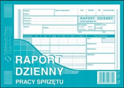 Druk Raport dzienny pracy sprzętu A5 (790-3)
